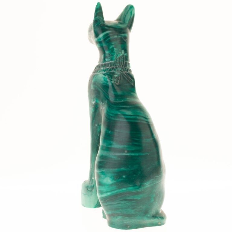 Faux Malachite Egyptian Style Figure Of Seated Anubis Cat photo furniture