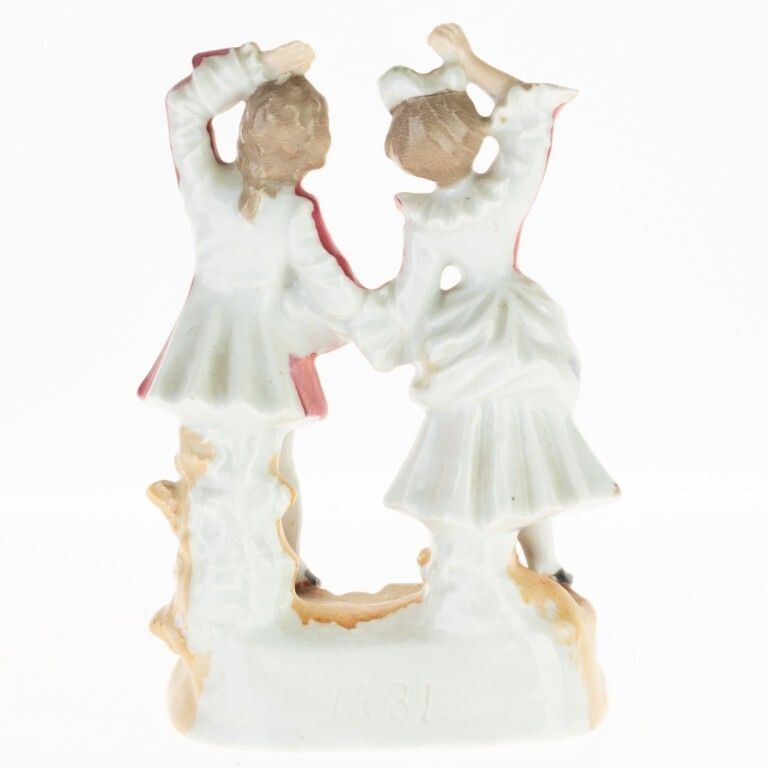 Antique Victorian Bisque Porcelain Figure Group 19th Century photo furniture