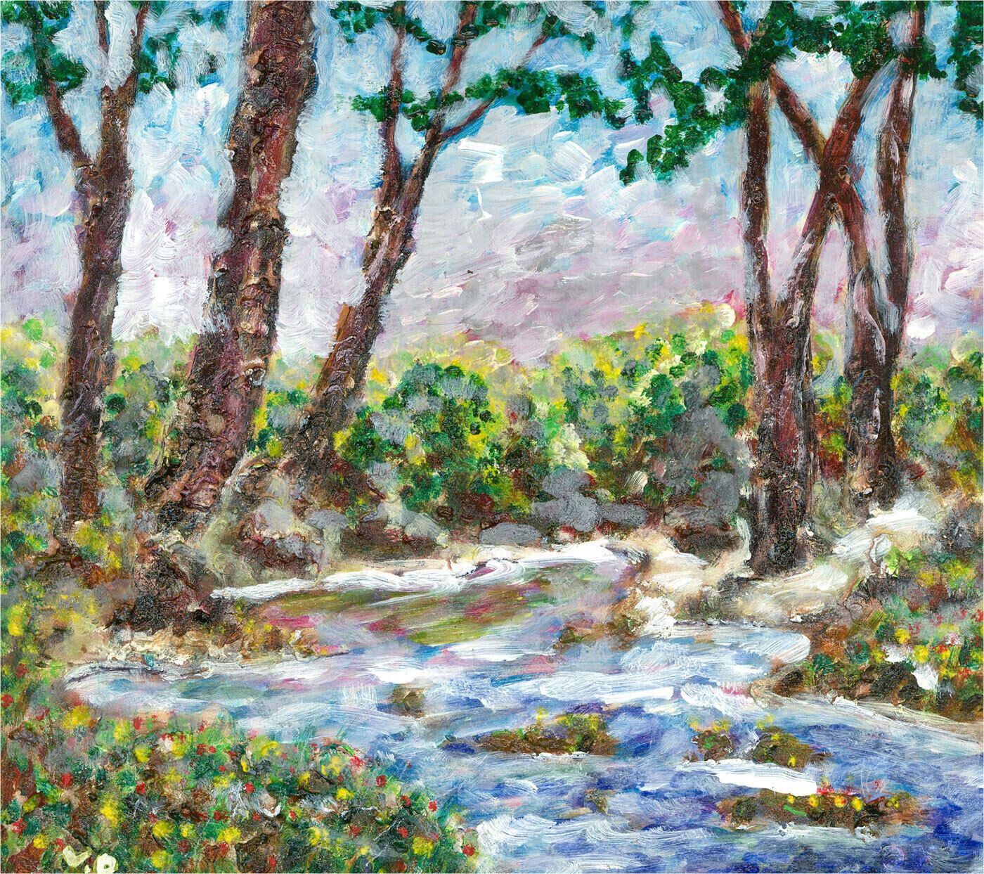 Olivia Varziang   Contemporary Oil, The Fast River Running