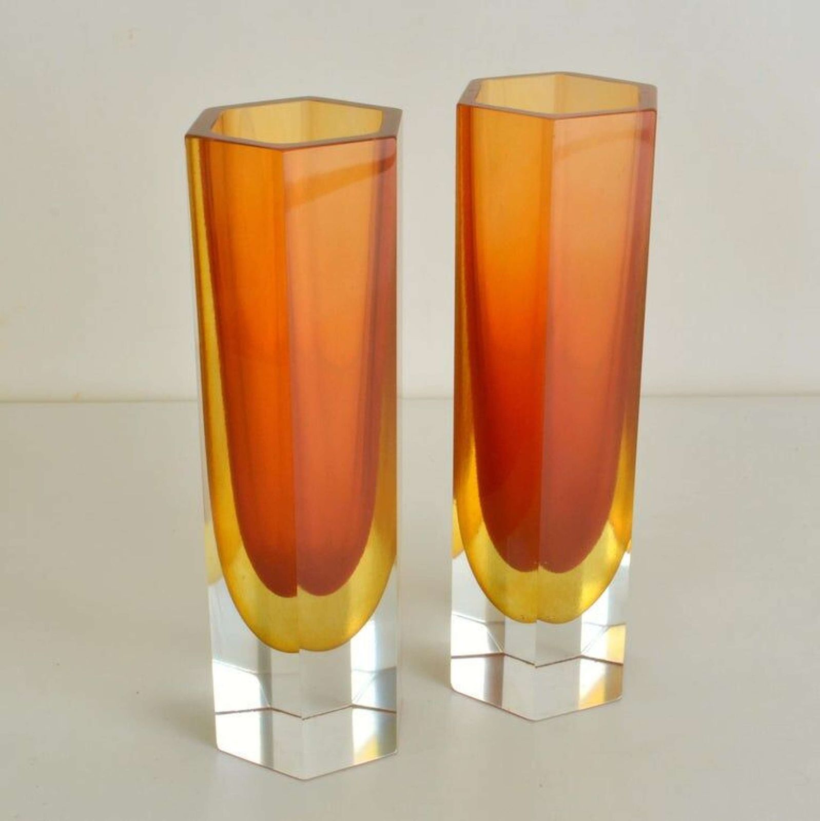Set Of Four Faceted Murano Glass Vases photo 595.0
