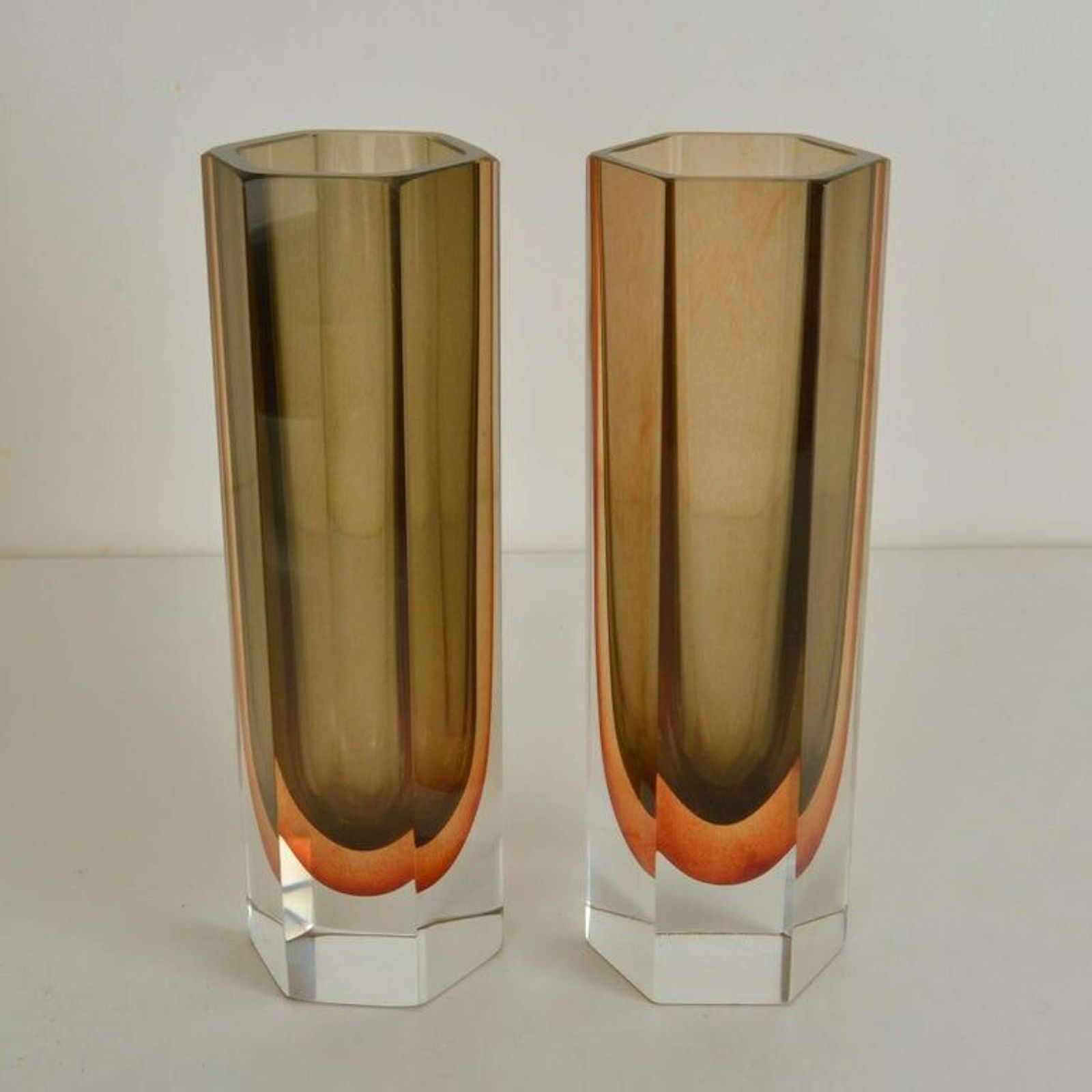 Set Of Four Faceted Murano Glass Vases photo vinterior