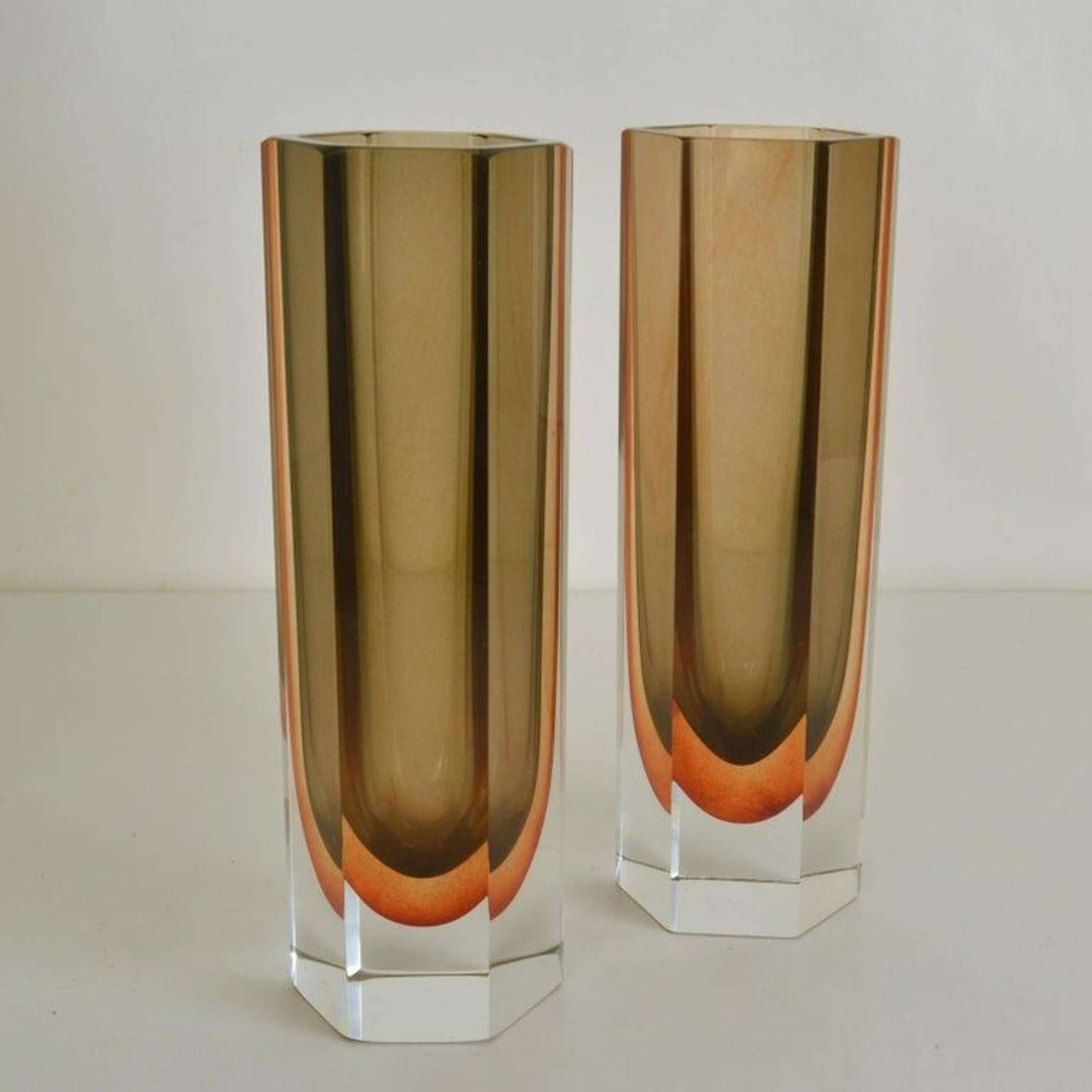 Set Of Four Faceted Murano Glass Vases photo buy