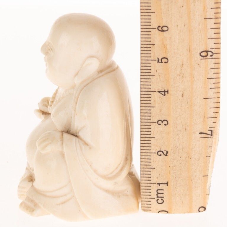 Antique Japanese Okimono Figure Of Seated Buddha 19th Century photo for sale