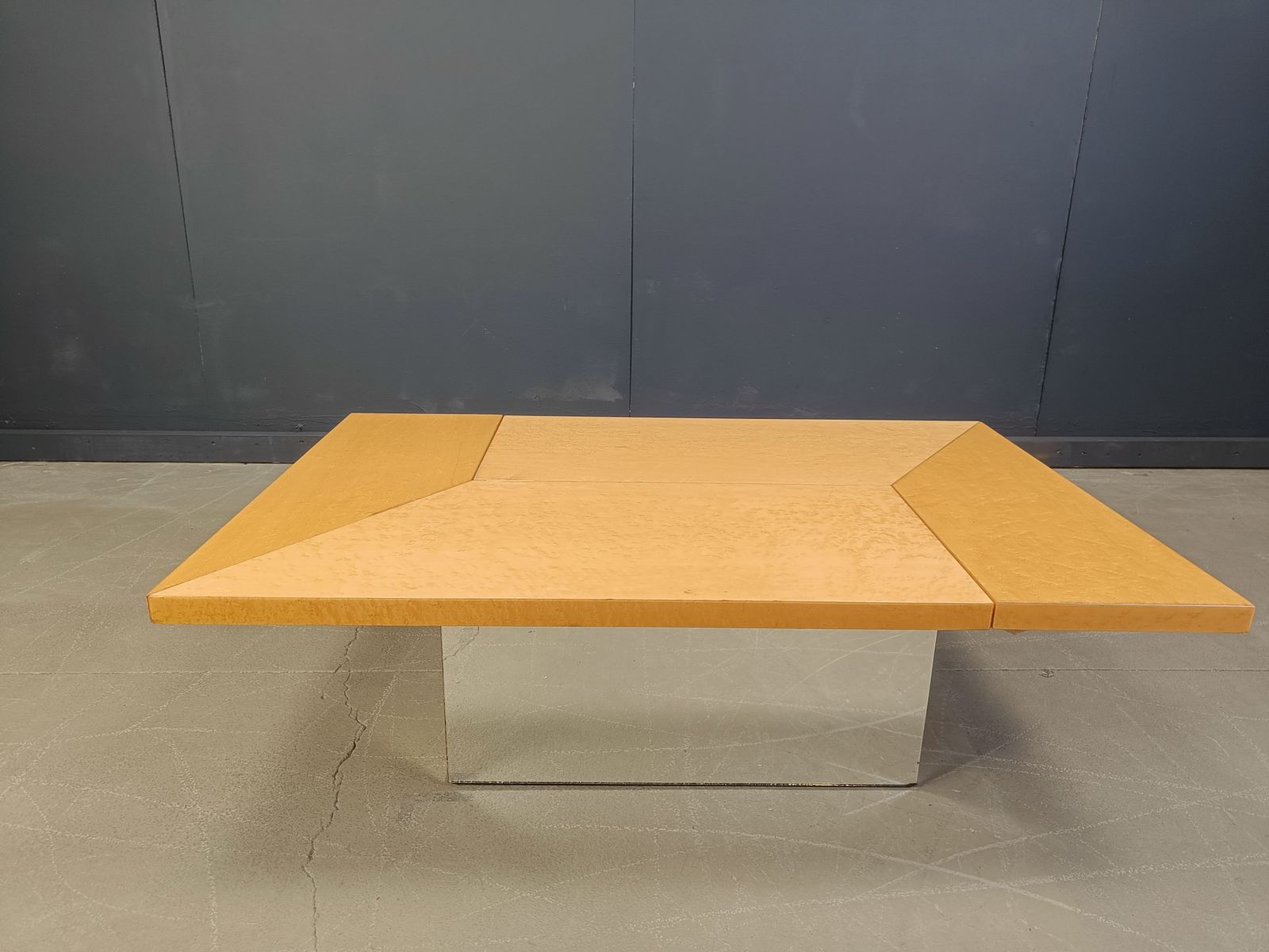 Vintage Hidden Bar Coffee Table In Ash Wood By Paul Michel, 1970s