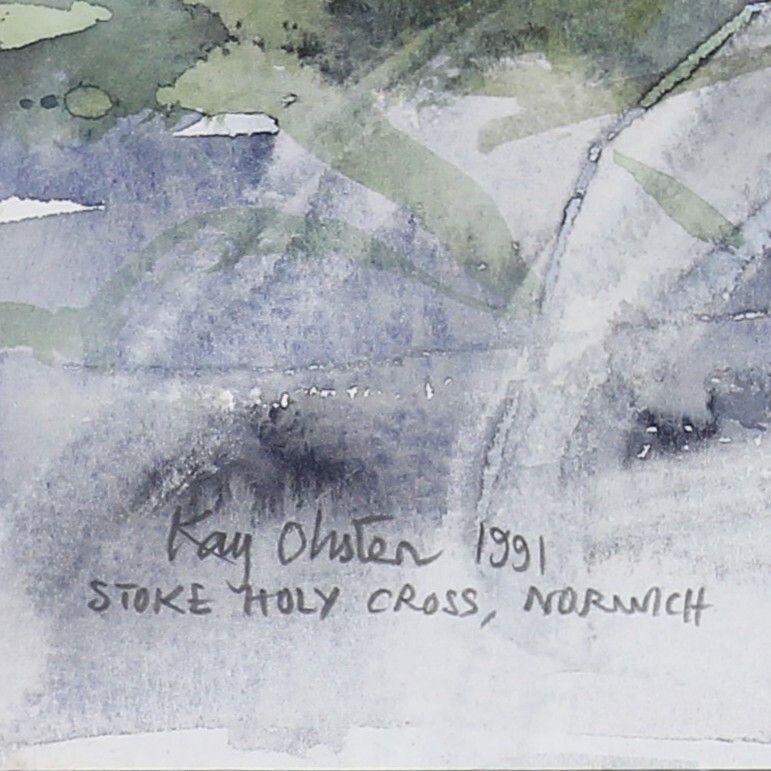 Watercolour By Kay Ohsten. Stoke Holy Cross, Norwich photo furniture