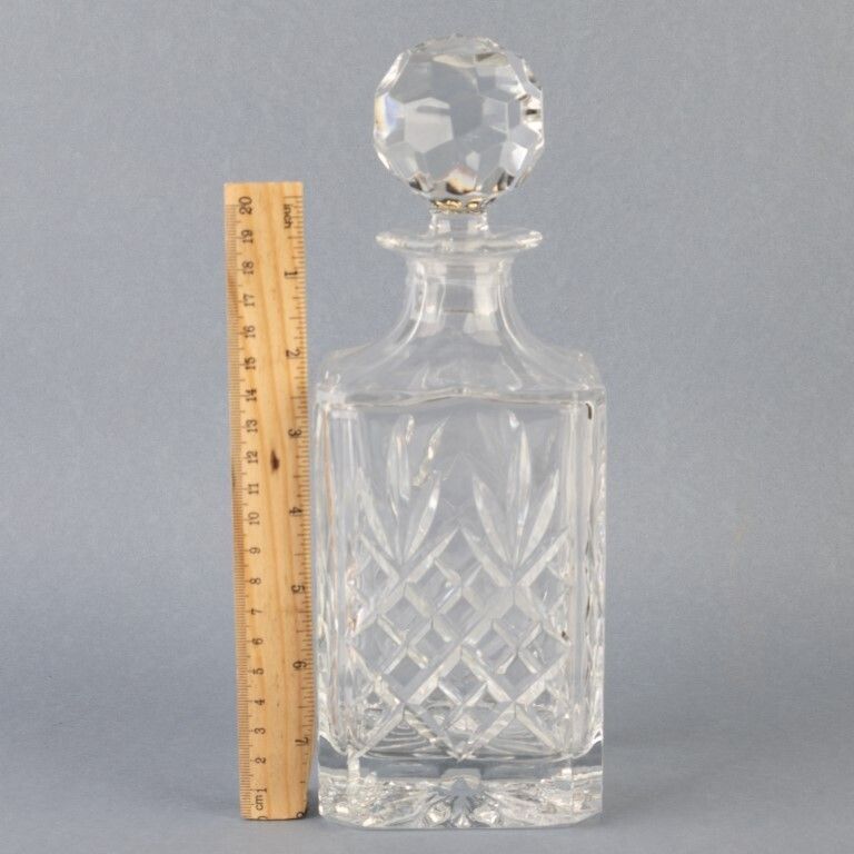 Antique Cut Crystal Glass Whisky Liquor Decanter photo for sale