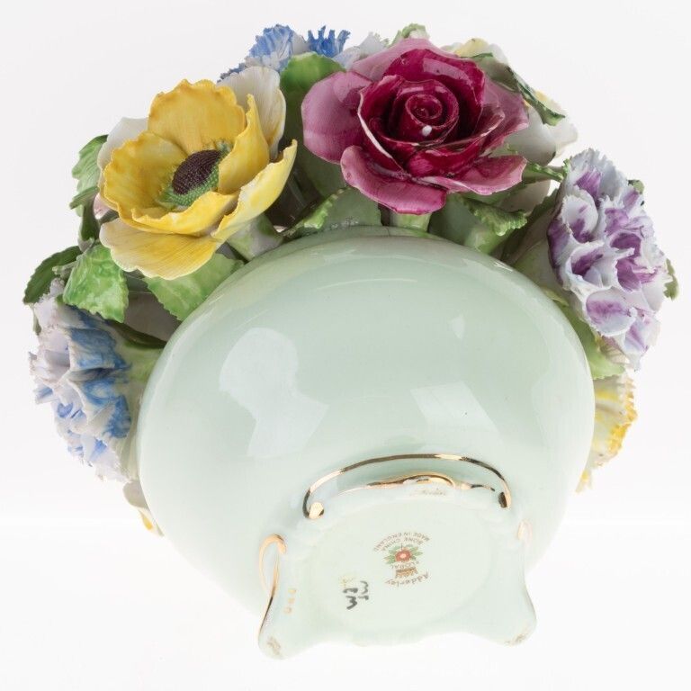 Adderley Fine Porcelain Hand Painted Flower Bouquet Sculpture photo furniture