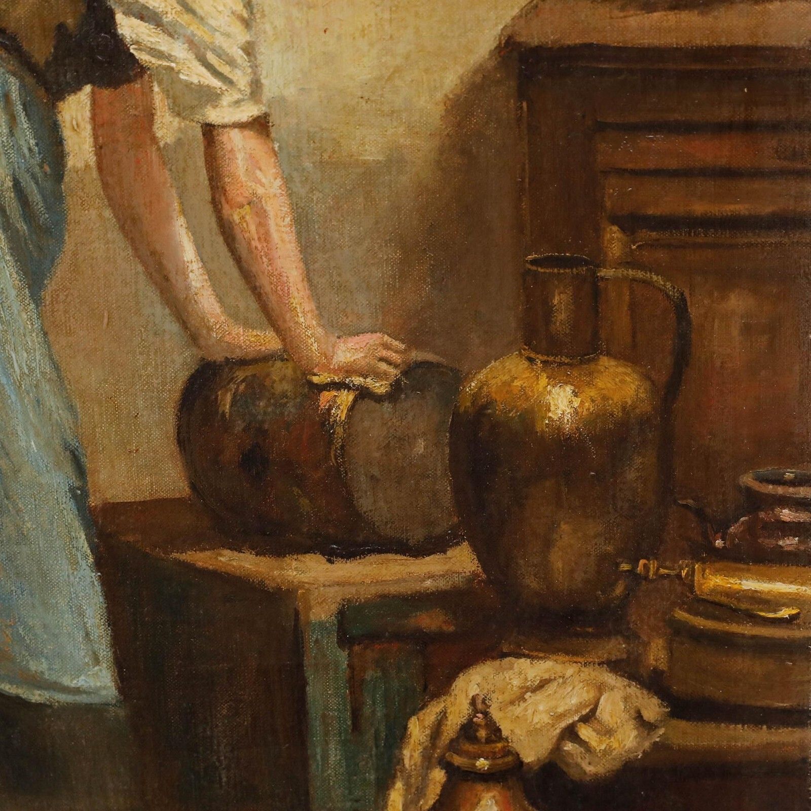 After Franz Meerts (1836 1896)   20th Century Oil, Copper Pots photo 224.0