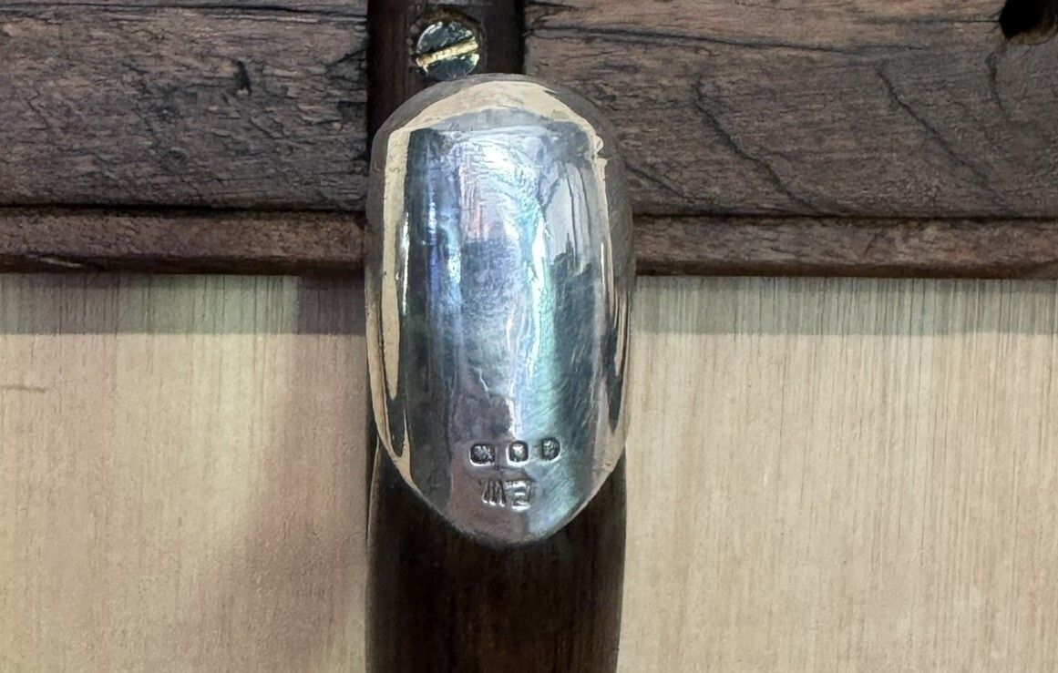 photo for sale Antique Victorian Sterling Silver Mounted London Made Walking Stick Coat Rack
