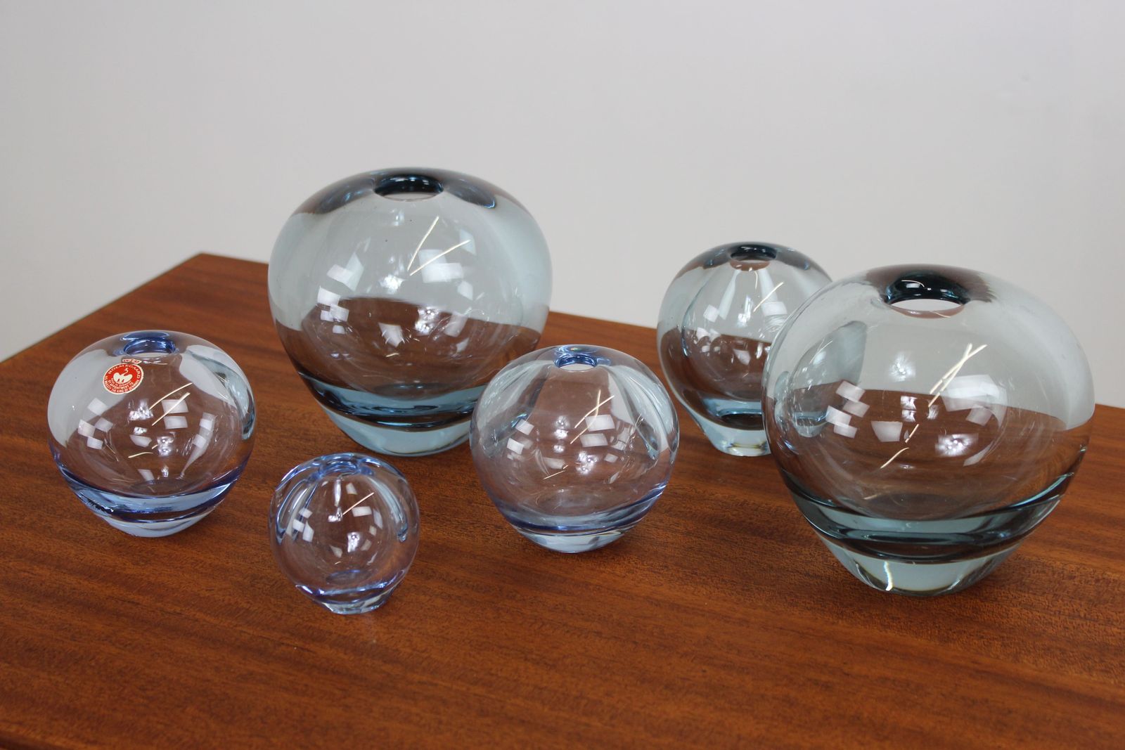 Group Of 6 Holmegaard Glass Rondo Vases