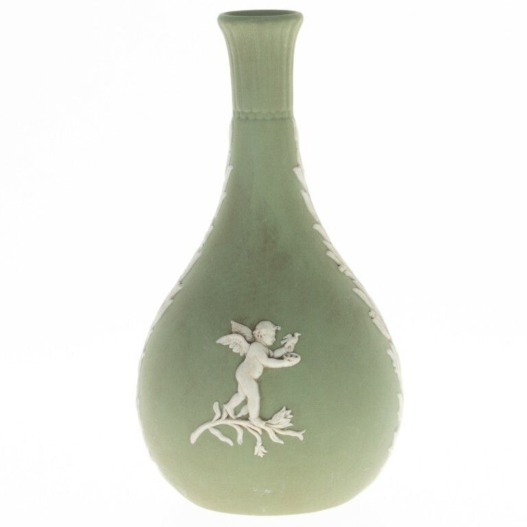 Wedgwood Green Jasper Classical Cameo Putti Spill Vase photo furniture