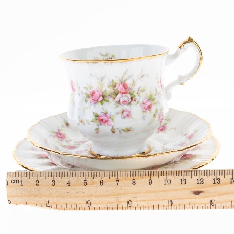 Paragon Gilt Porcelain Ceramic Roses Trio Teacup & Saucers photo Home Decor