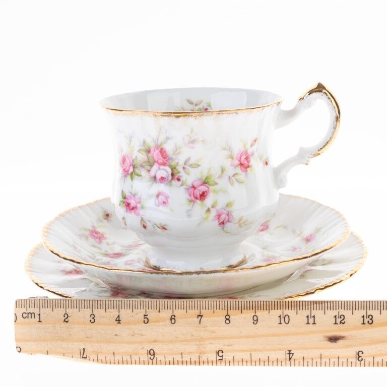 Paragon Gilt Porcelain Ceramic Roses Trio Teacup & Saucers photo Home Decor