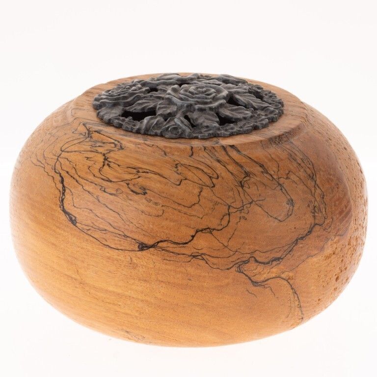 Art Nouveau Style Yew Wooden Vase