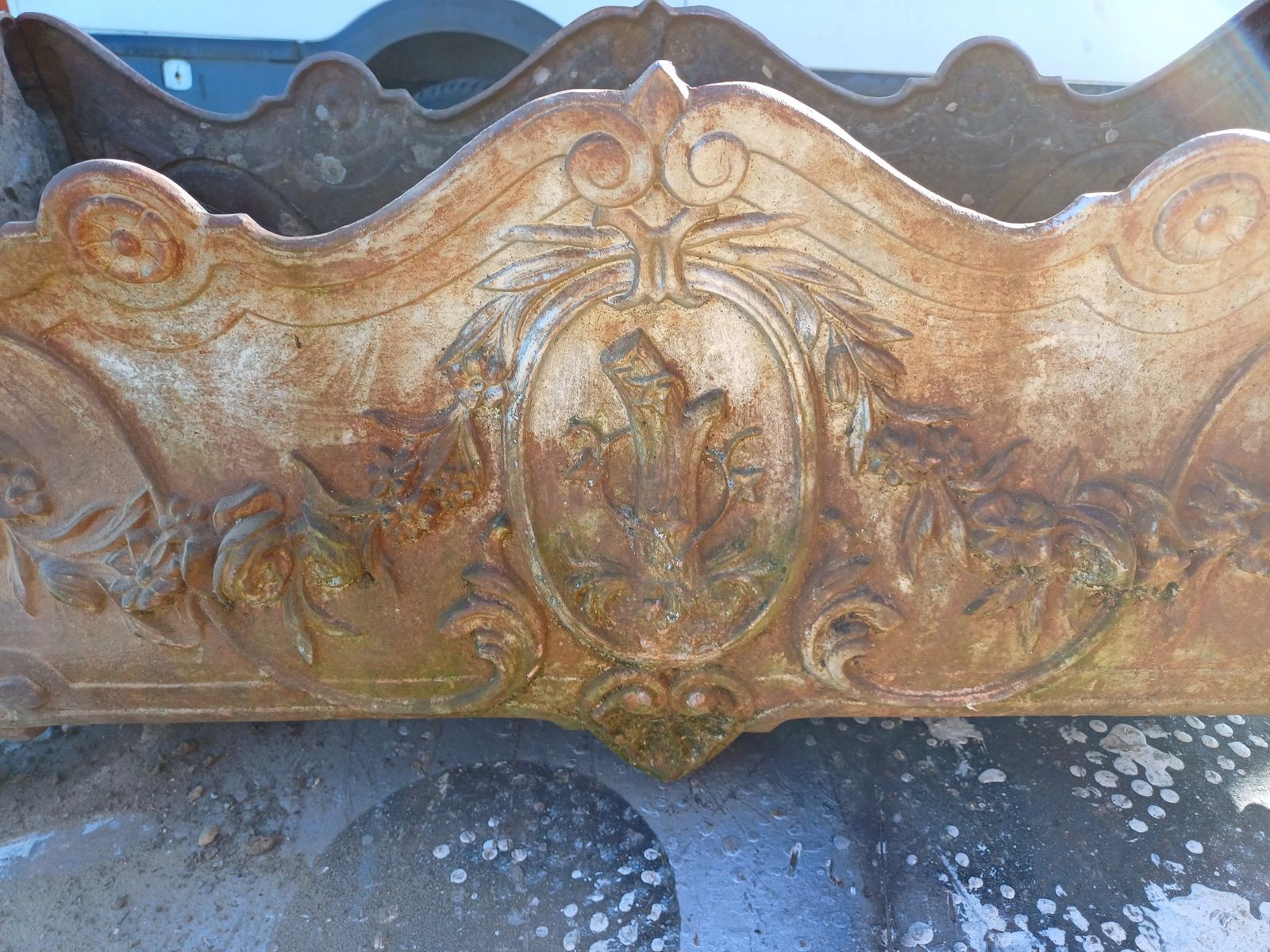 Large 1900 Cast Iron Planter In Rocaille Style: Charleville   Mézières photo Garden Decor