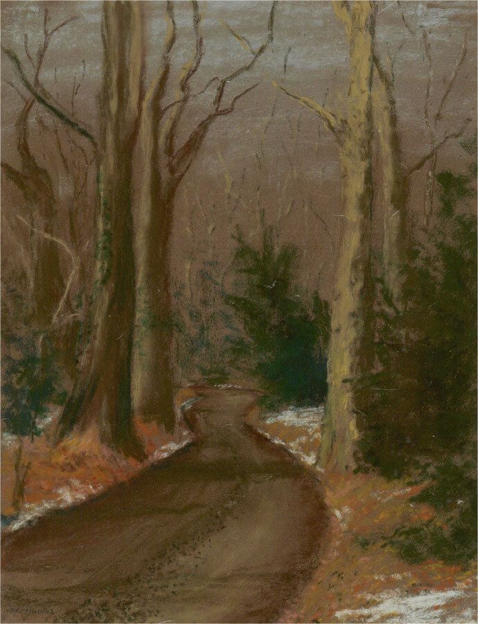 Joyce Hawkes   20th Century Pastel, Dartmoor Lane In Winter photo furniture