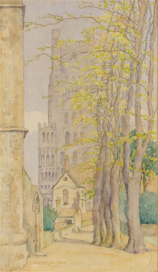 Sidney Mary Duigan (1860 1954)   Early 20th Century Watercolour, Ely In Spring photo furniture