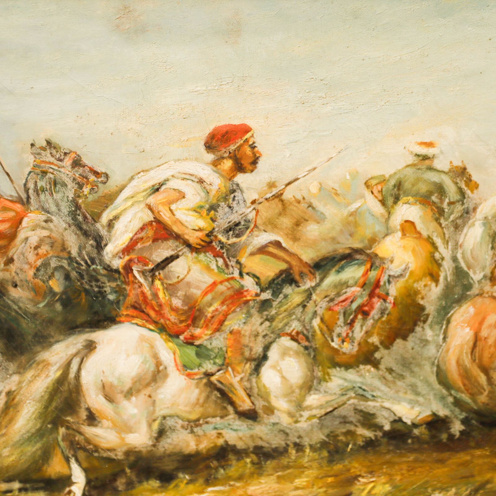 S. Boglioni   Early 20th Century Oil, The Charge photo Art