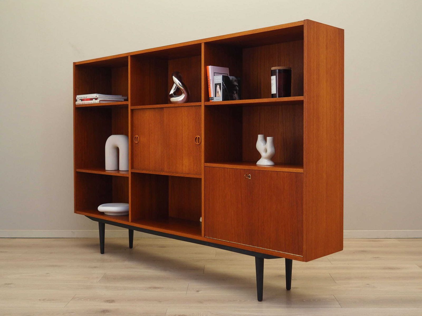 Teak Bookcase, Danish Design, 1970s, Production: Denmark photo Furniture