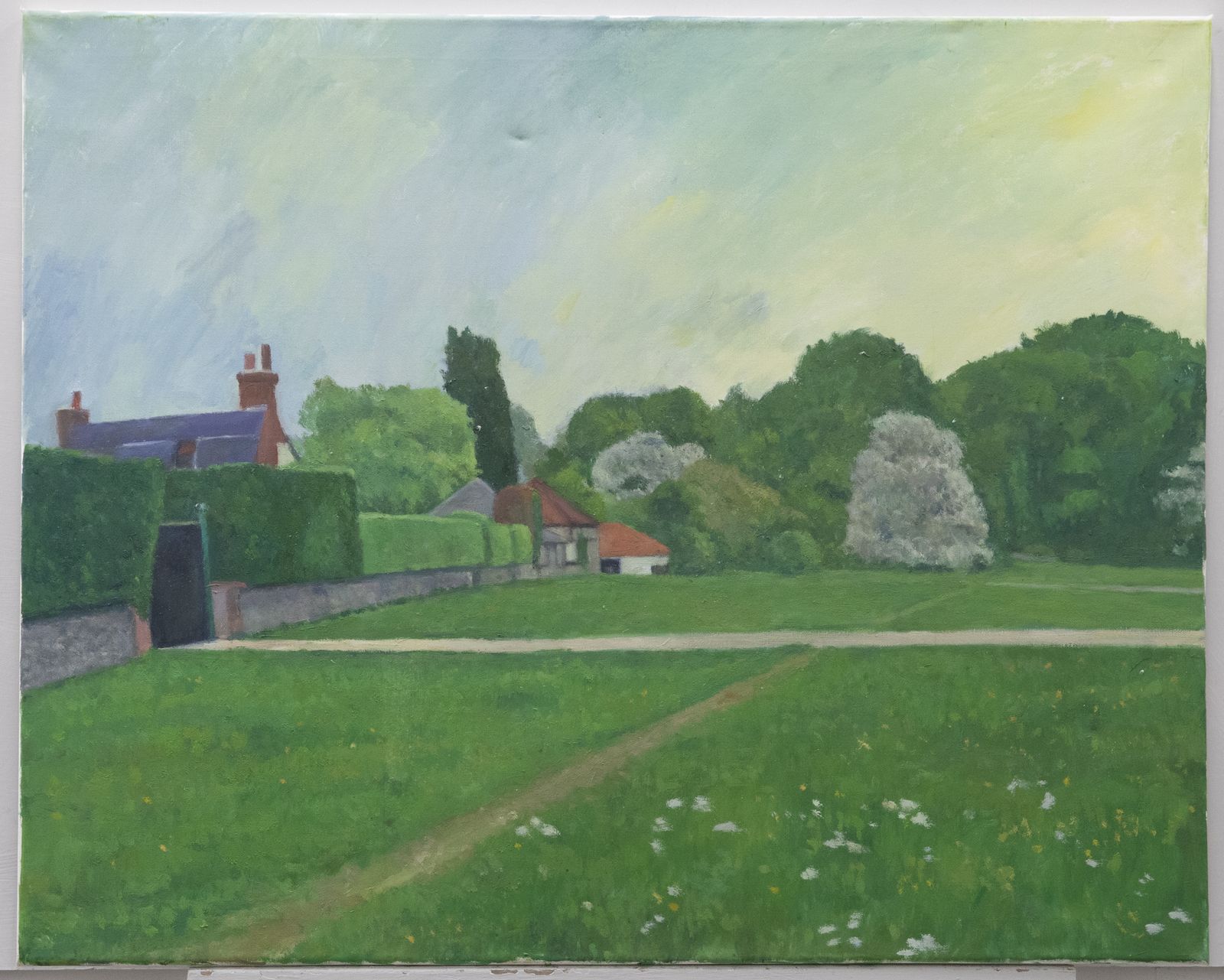 J. Simpson   20th Century Oil, View Of The Farm photo furniture
