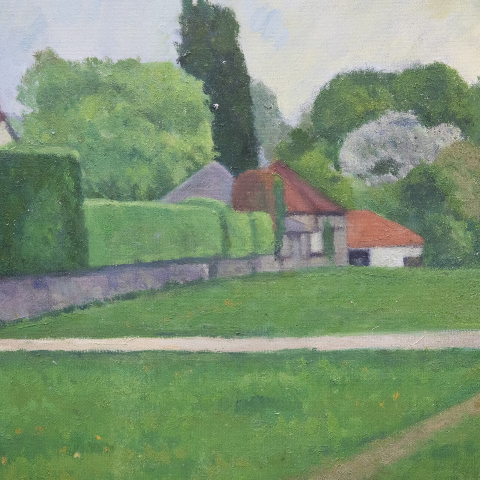 J. Simpson   20th Century Oil, View Of The Farm photo Art