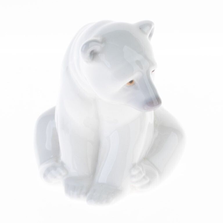Lladro Porcelain Ceramic Polar Bear Figure photo furniture