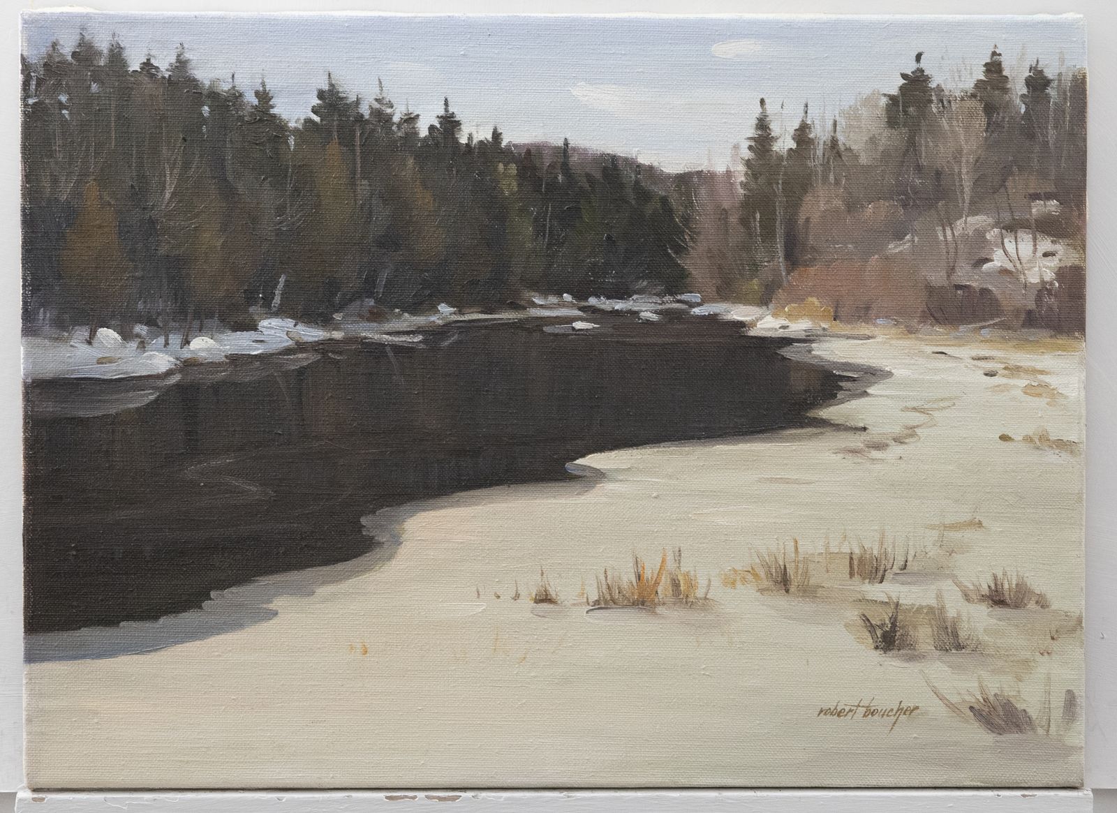 Robert Boucher (B.1942)   20th Century Oil, River In Winter photo vinterior