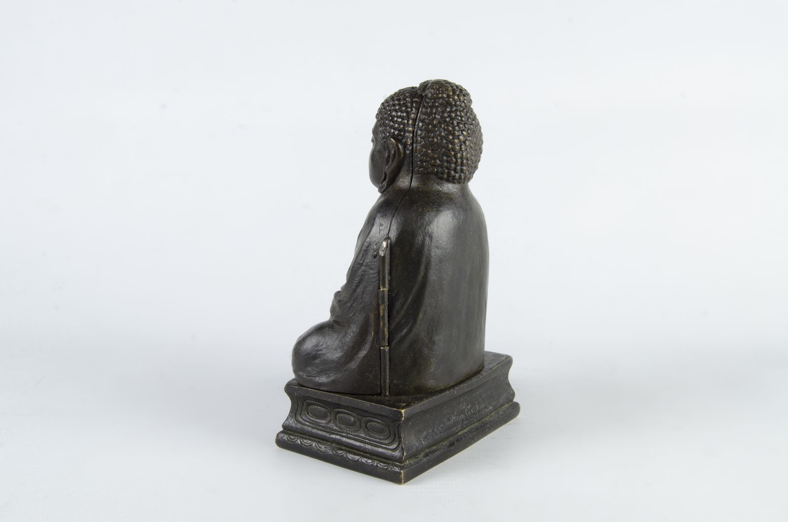 A Set Of Jugendstil Cold Painted Bronze Sculptures Of Buddha And A Gilt Priestess By Franz Bergmann, Austria photo vinterior