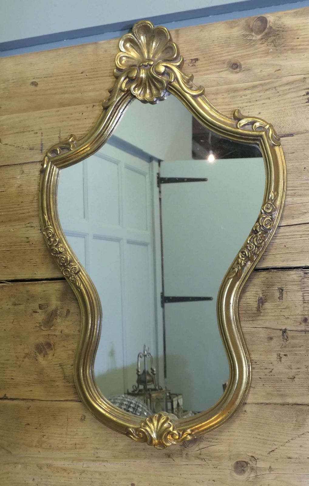 Gilt Console Mirror With Shelf photo for sale