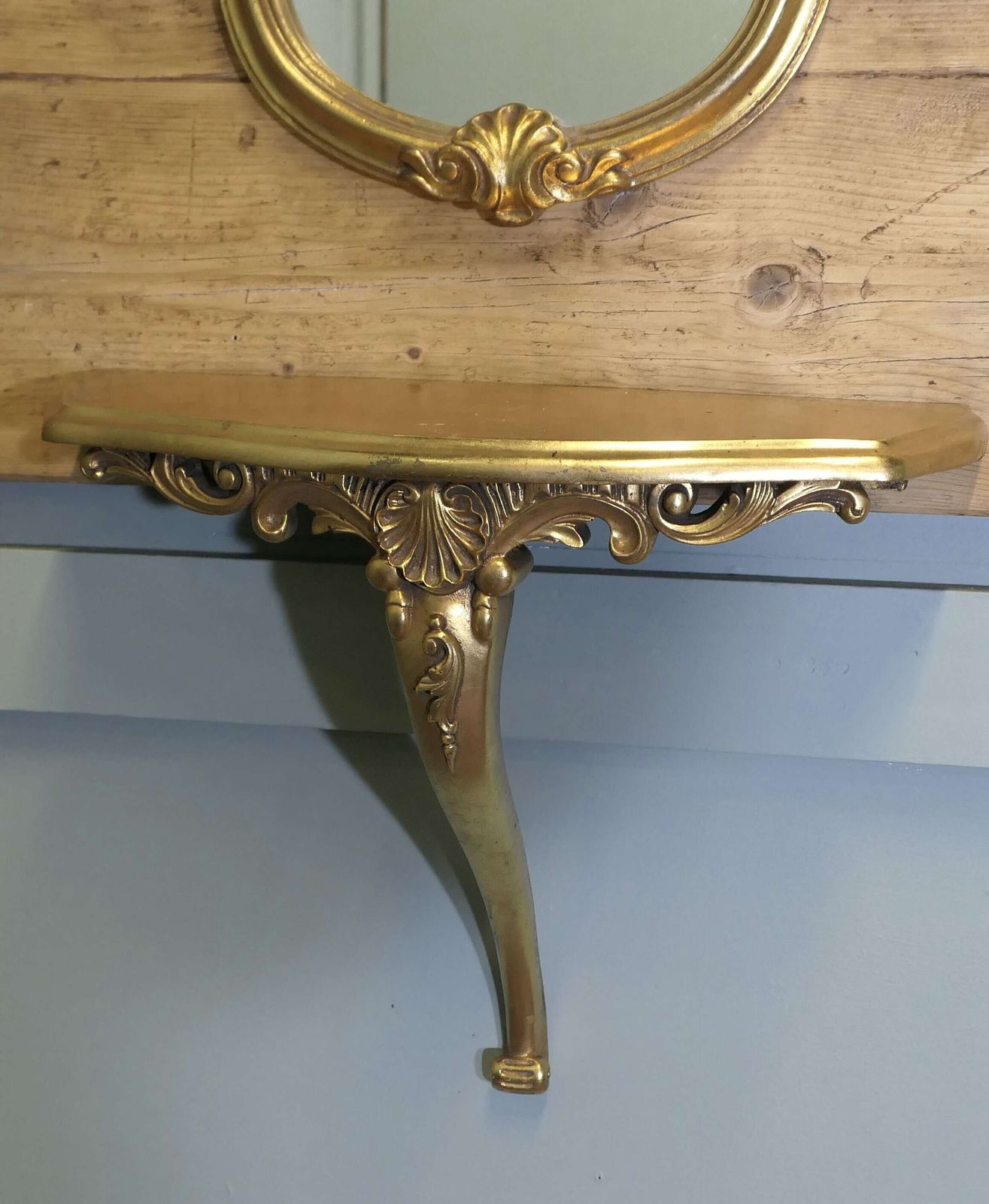 Gilt Console Mirror With Shelf photo buy
