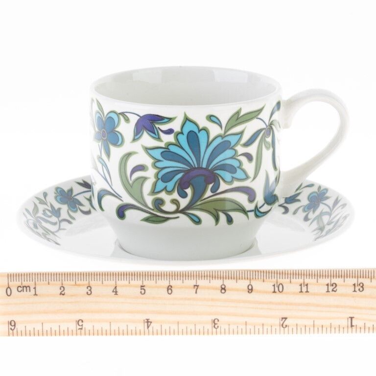 Staffordshire Porcelain Floral Pattern Ceramic Porcelain Teacup With Saucer photo for sale