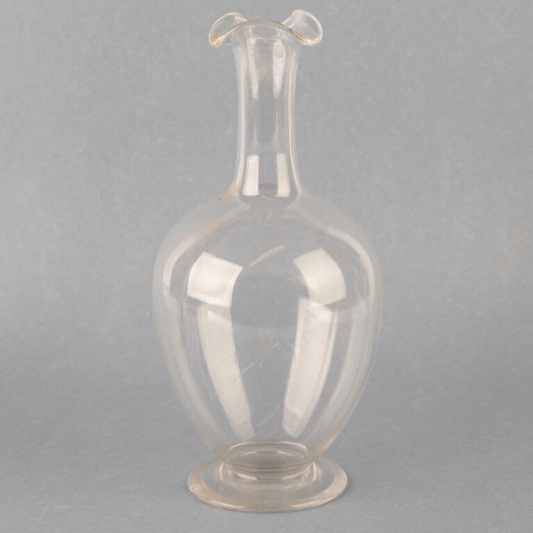 Antique Victorian Crystal Glass Wine Decanter 19th Century