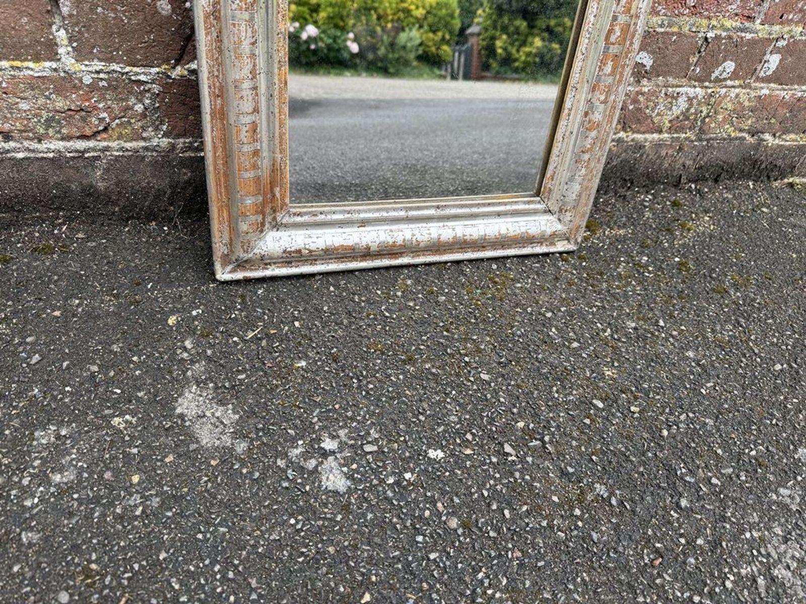 A Superb Good Size Late 19th C French Carved Wood & Gesso Silvered Arched Top Mirror photo Home Decor