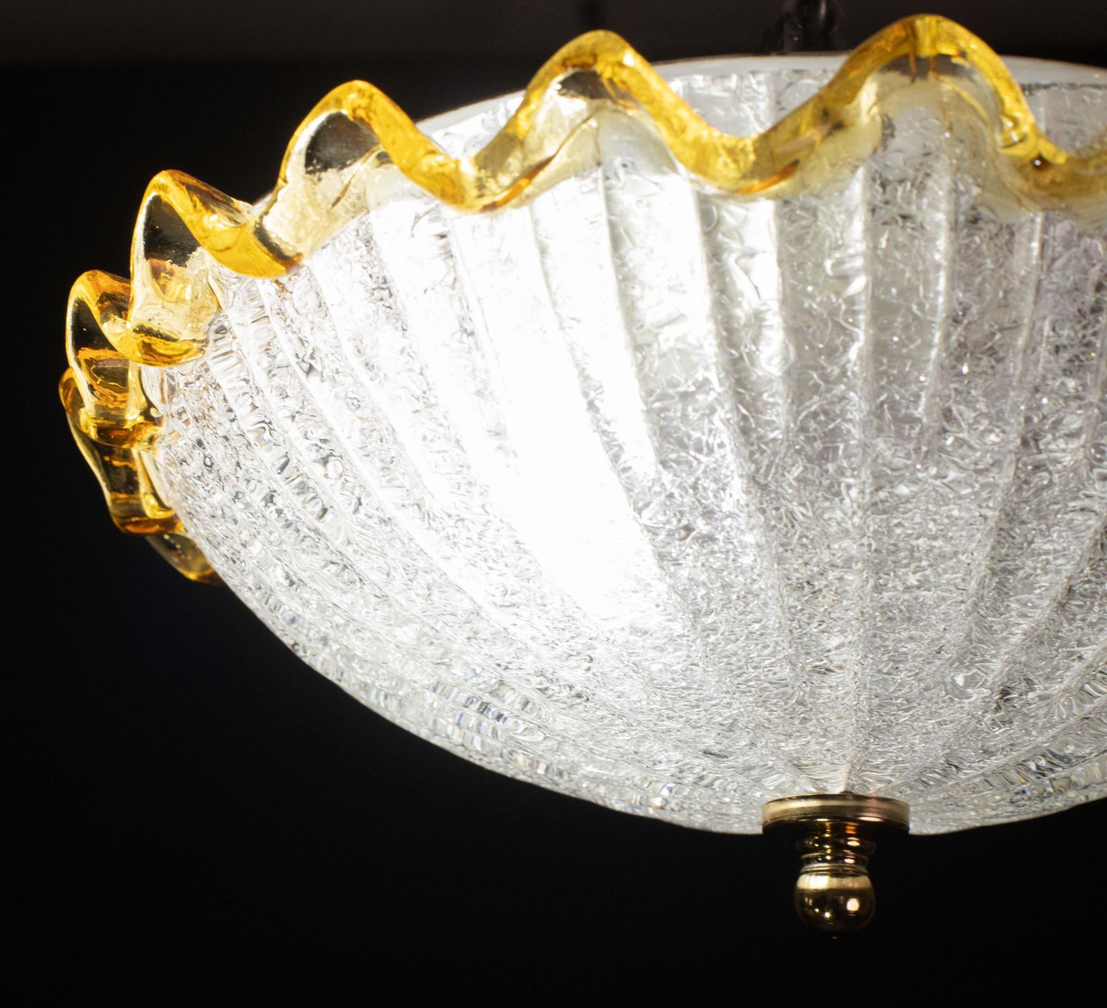 photo furniture Set Of 2 Charming Italian Yellow Murano Glass Ceiling Fixture, Murano, 1970