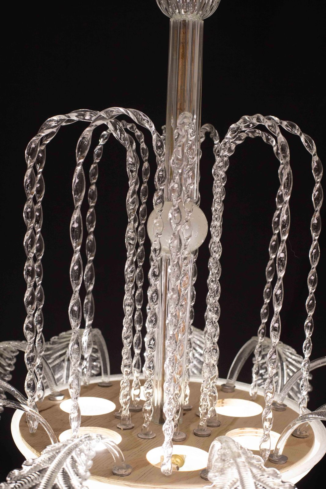 Elegant Art Decò, Barovier & Toso Chandelier, Murano Glass, 1950s photo 3067.0