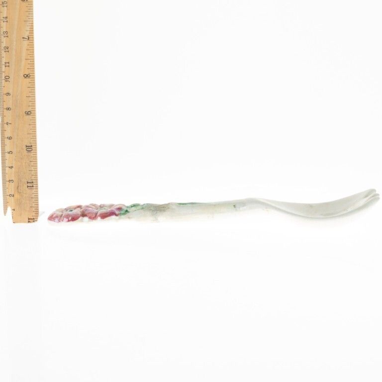 Art Nouveau Porcelain Floral Salad Spoon photo for sale