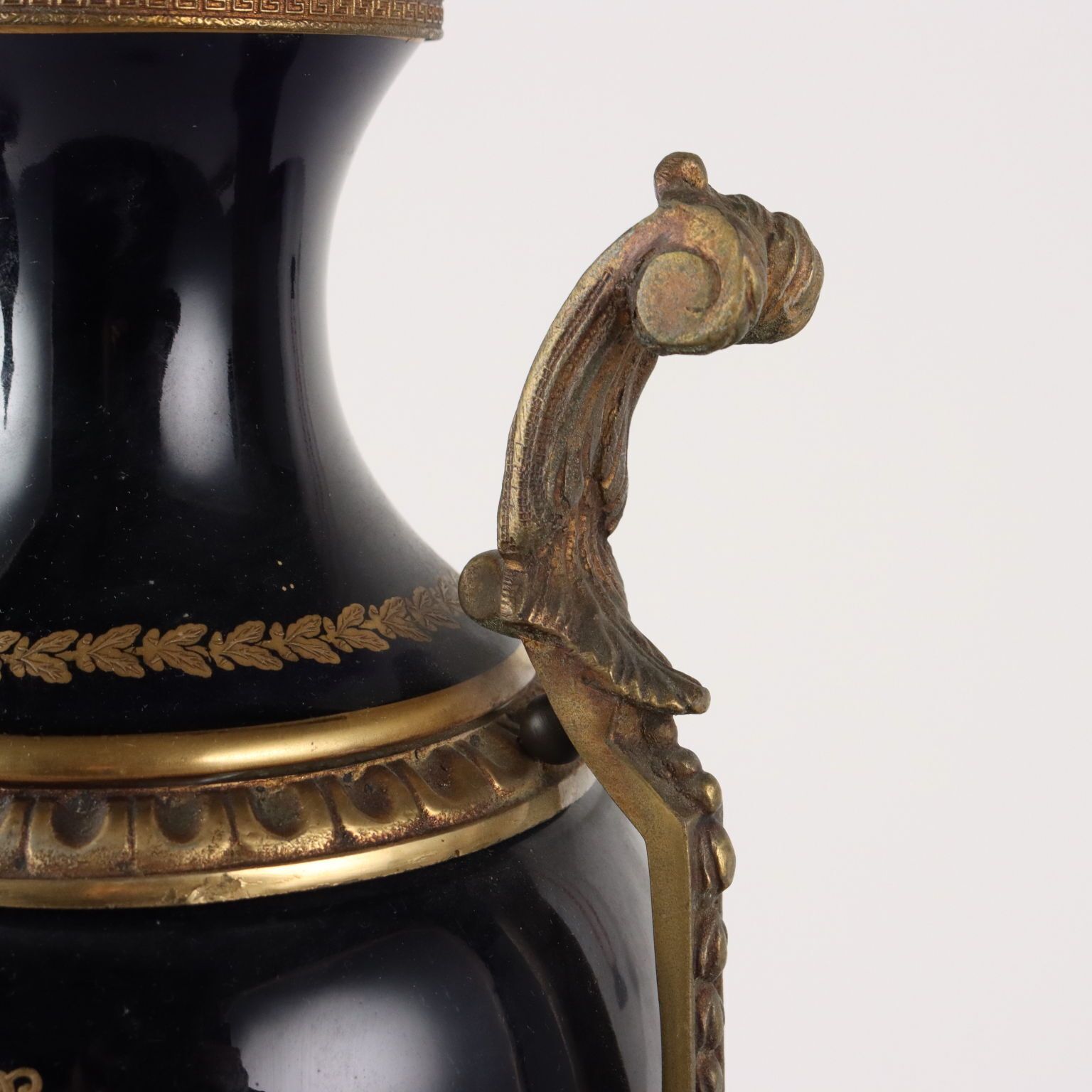 Antique Vases Bronze Porcelain Handmade France XX Century photo 1070.0