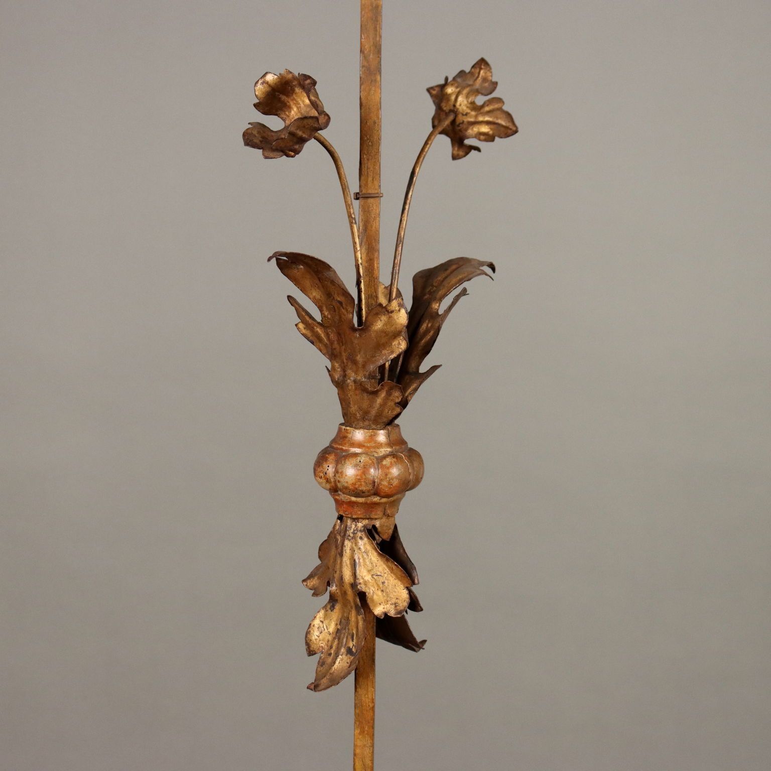 Antique Candelabra Iron Granite Decorations Carvings XX Century photo Lighting