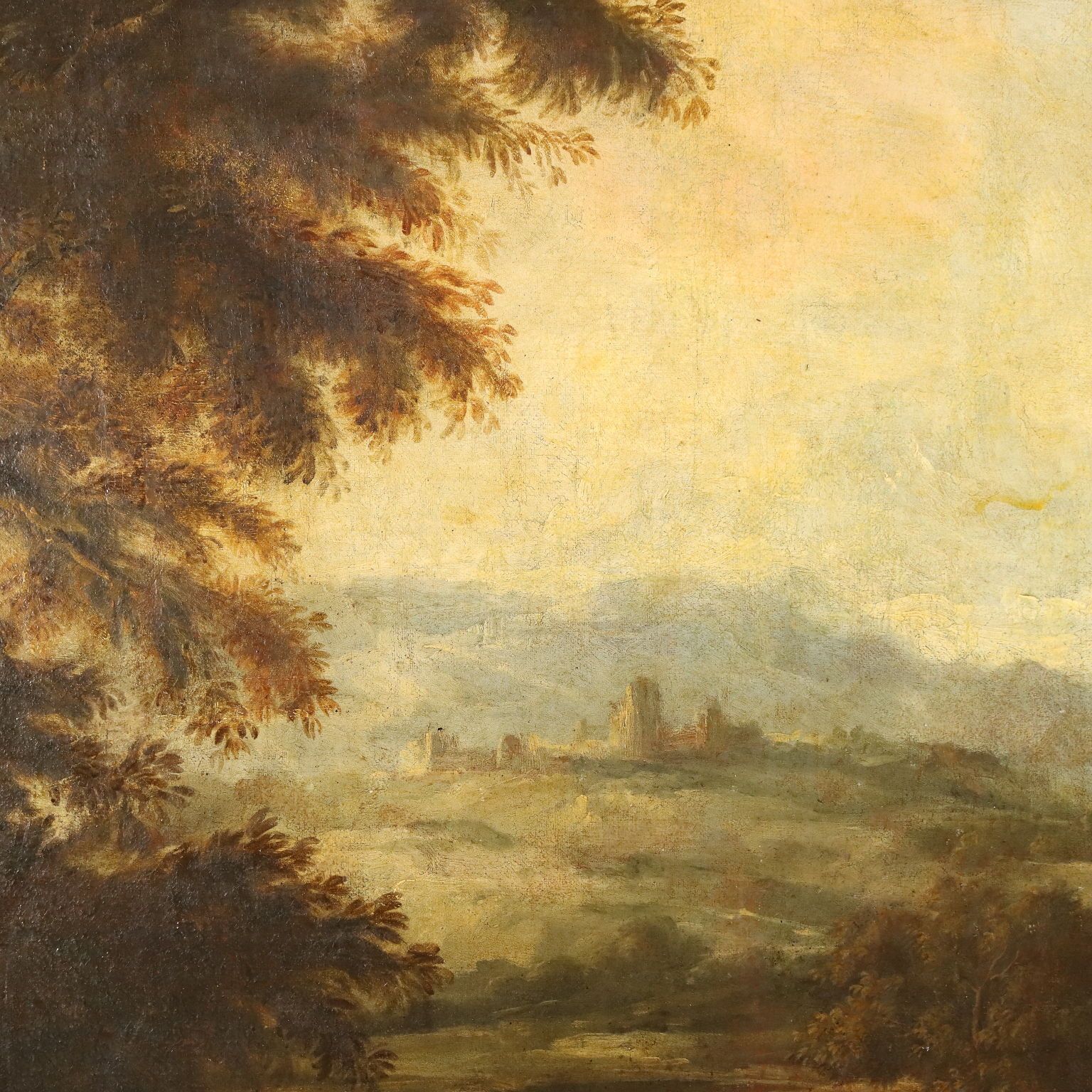 photo furniture Antique Painting Landscape With Stream Mill XVIII Century