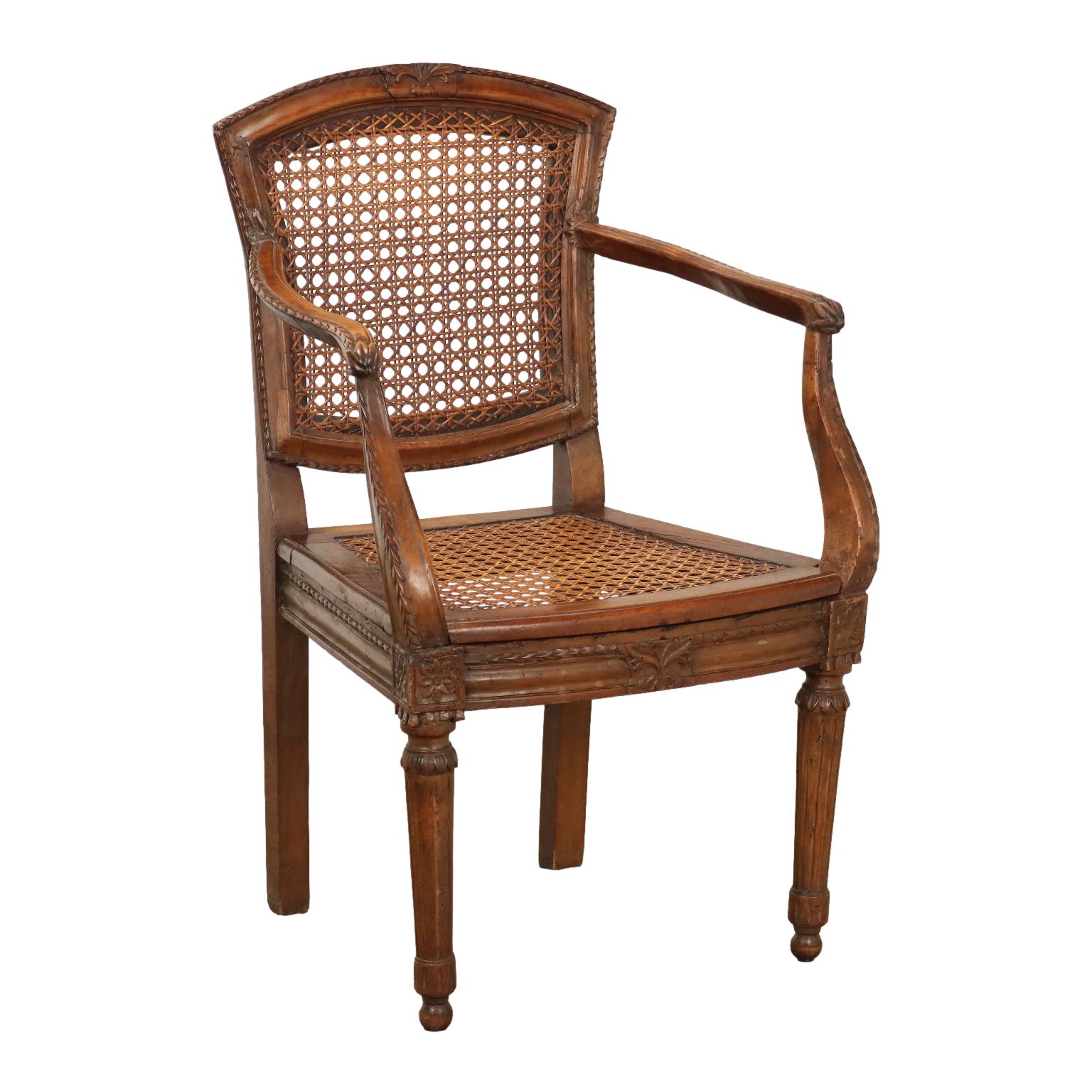 Armchair Neoclassical Style Walnut Beech France '700