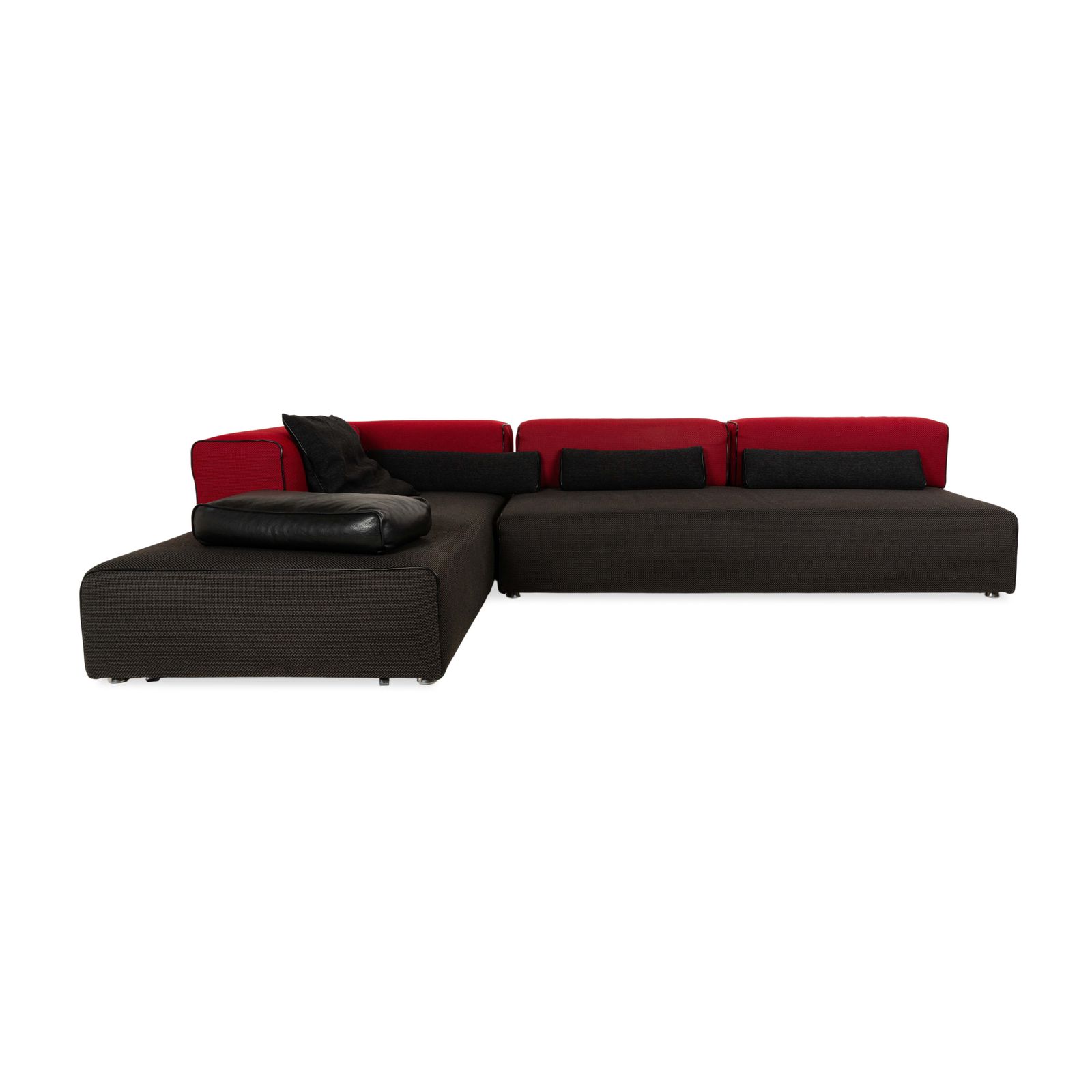 Mobilier Canapé d'angle Leolux Panton Next en tissu, gris et rouge photo