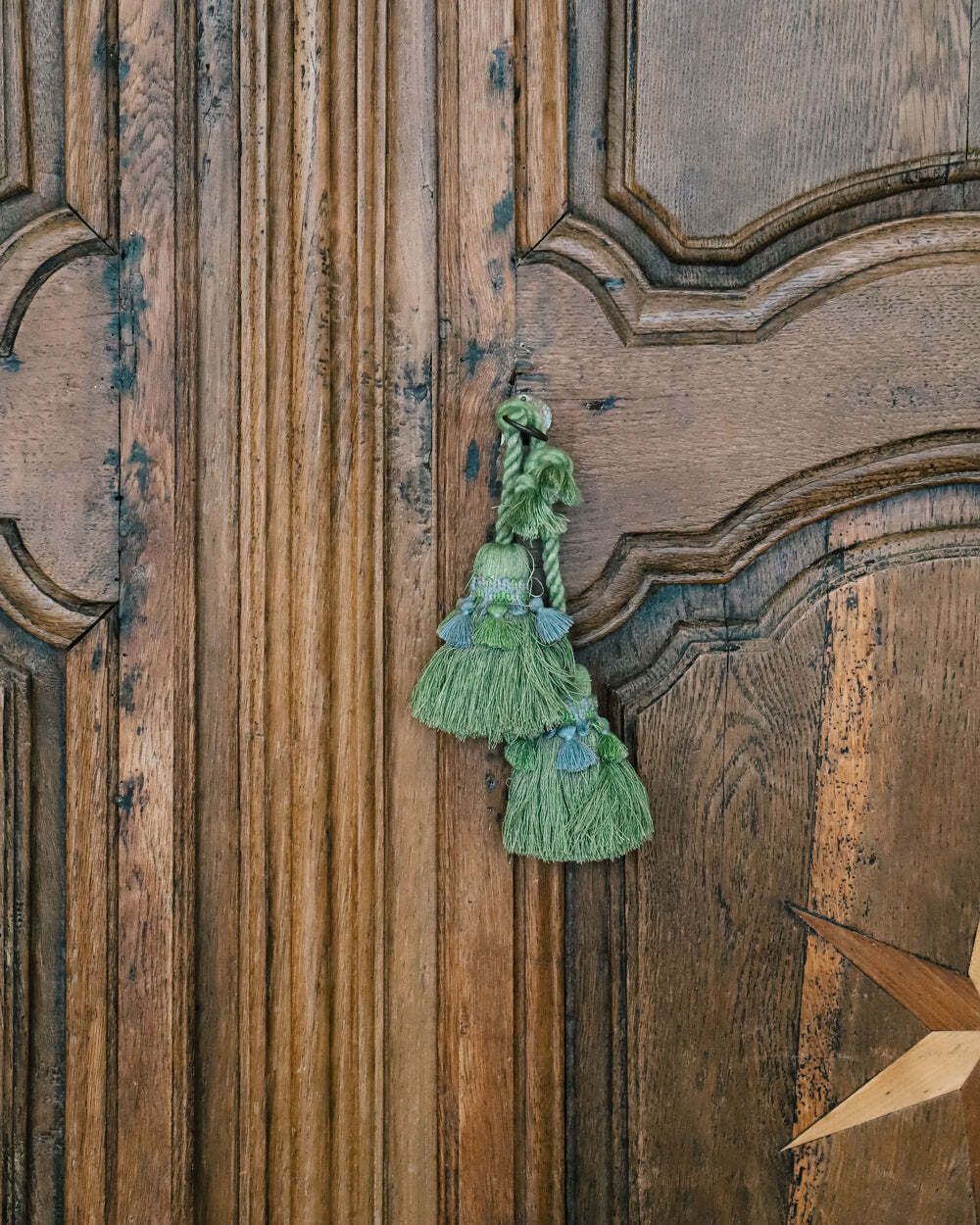 Antique French Louis XV Style Armoire With Star Shaped Inlays photo for sale
