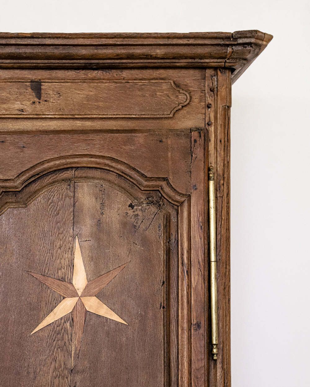 photo for sale Antique French Louis XV Style Armoire With Star Shaped Inlays