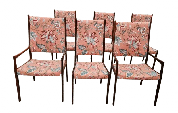 Danish Rosewood Dining Chairs 2 Carvers 4 Chairs photo Furniture