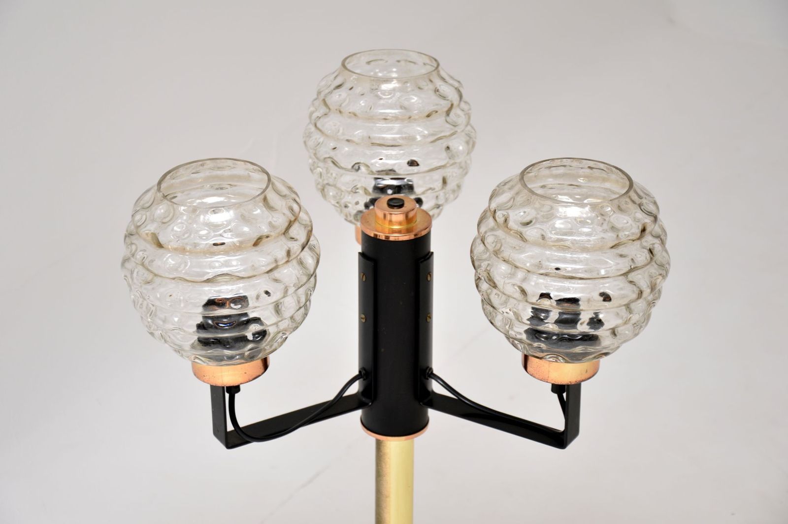 Vintage Italian Brass And Glass Table Lamp photo Home Decor
