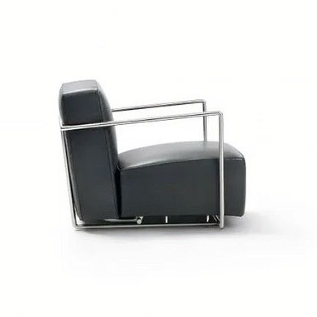 Flexform   Antonio Citterio   Armchair   A.B.C.   Black Leather / Satin Steel photo furniture