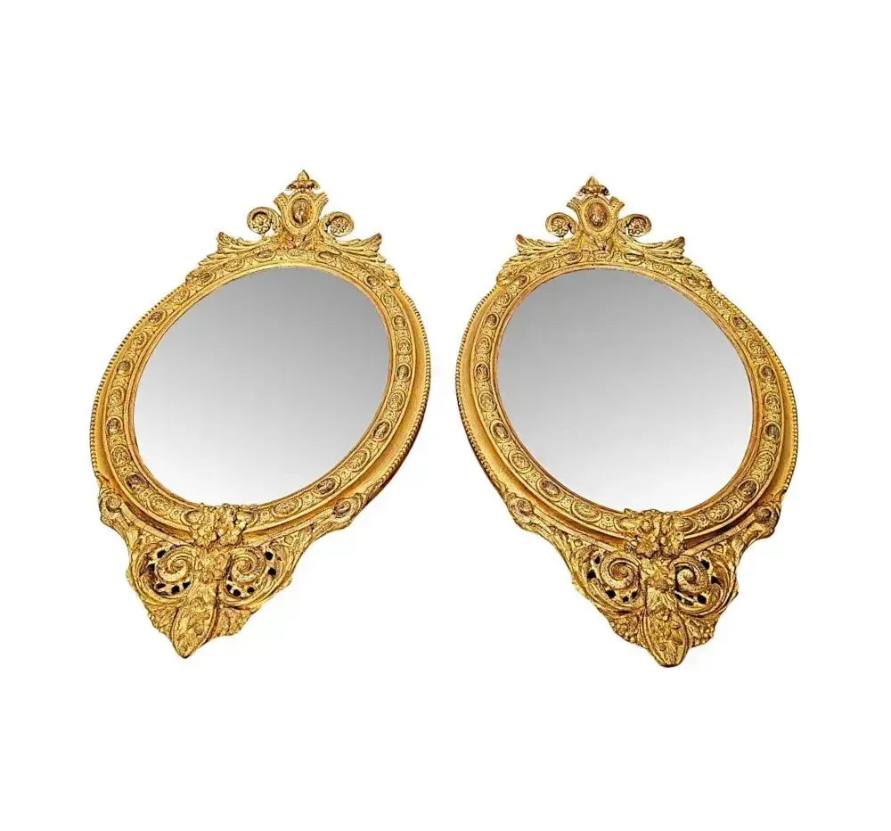 A Fabulous 19th Century Giltwood Pair Of Neat Size Pier Mirrors photo 3770.9468