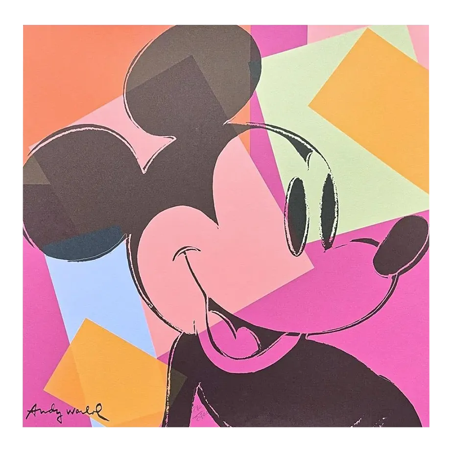 1986 Carnegie Museum Of Art Andy Warhol "Mickey Mouse Colored" Lithograph