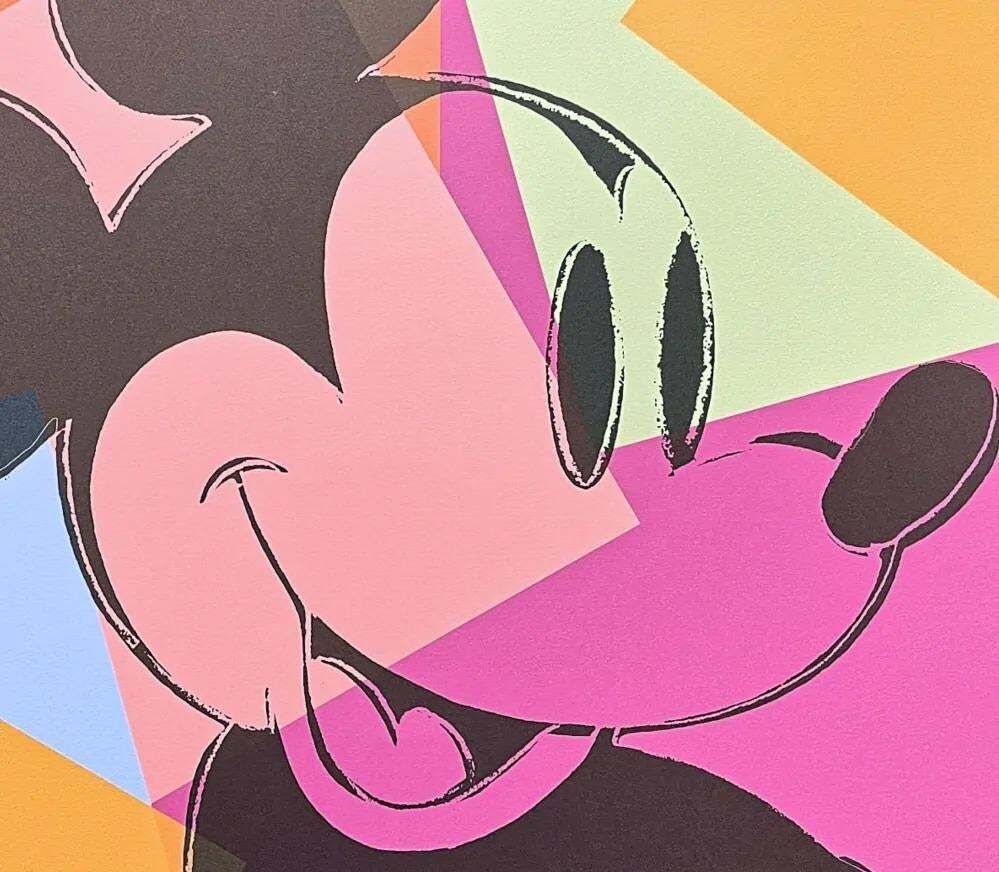 1986 Carnegie Museum Of Art Andy Warhol "Mickey Mouse Colored" Lithograph photo furniture