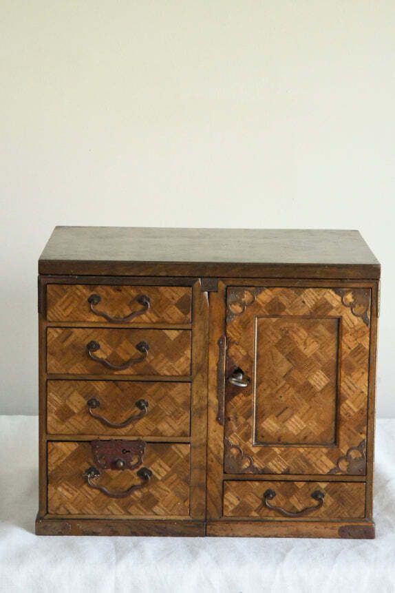 Antique Japanese Meiji Parquetry Scholars Box photo buy